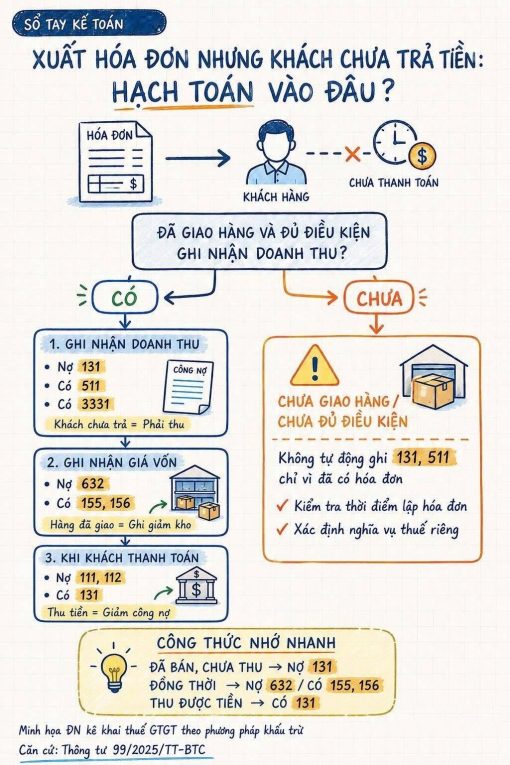 KHÁCH CHƯA THANH TOÁN THÌ CHƯA ĐƯỢC GHI NHẬN DOANH THU?